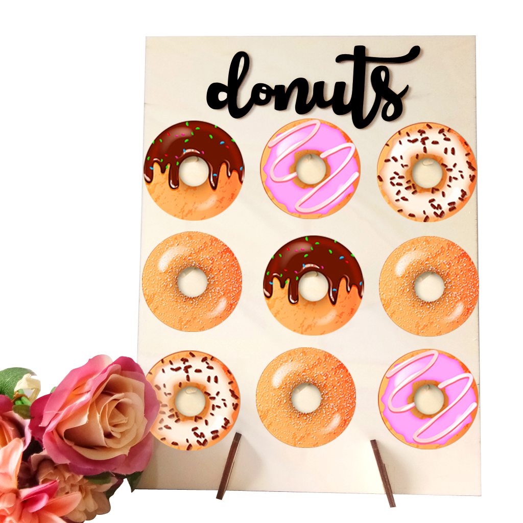 Wooden  Stand Donut Party Decoration Doughnut Holder