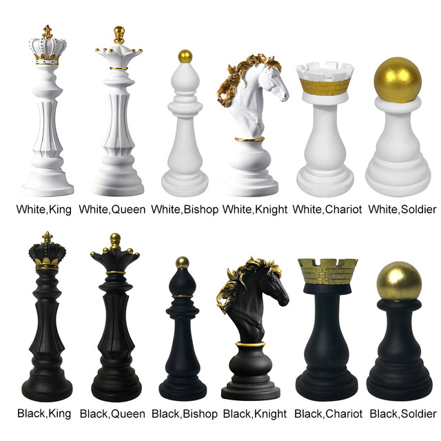 Oversized Chess Piece Ceramic Ornaments (Black)