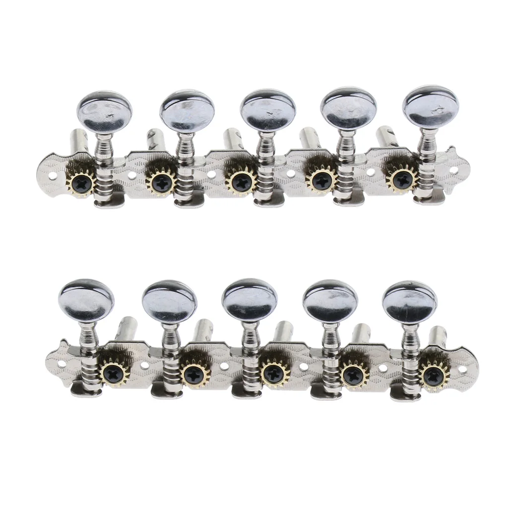 1 Set Metal 5R5L Tuning Pegs Tuners for 10 String Guitar/Mandolin Musical Instrument Parts