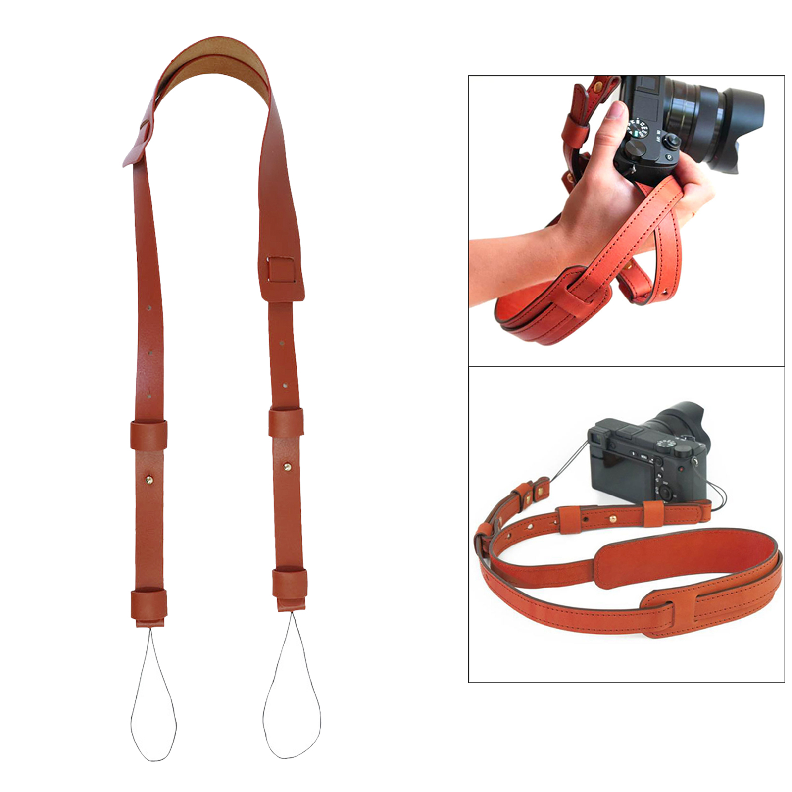 Camera Neck Straps Cowhide Safety Connect Anti-Lost Shoulder Strap for All Camera Lanyard for Photographers