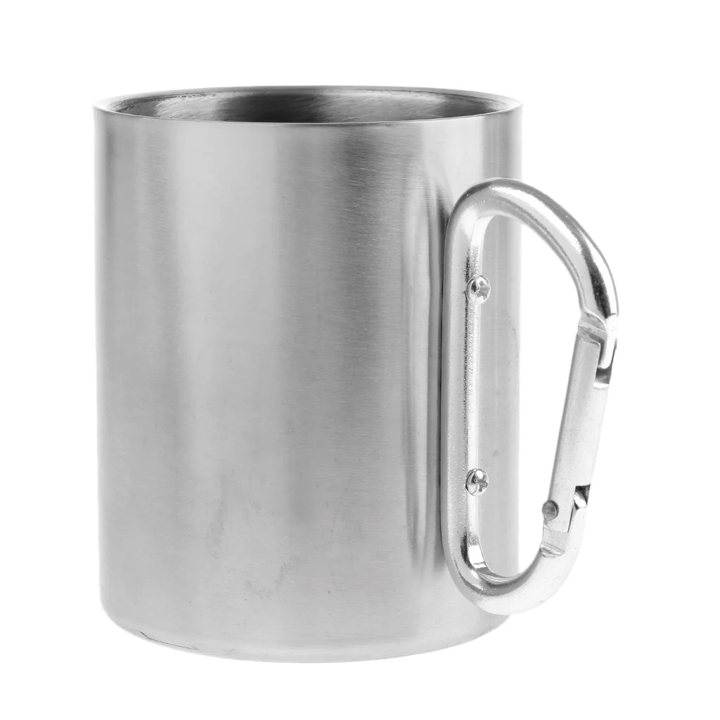 Lightweight 300ML Stainless Steel Camping Cup Coffee Picnic Mug for Climbing