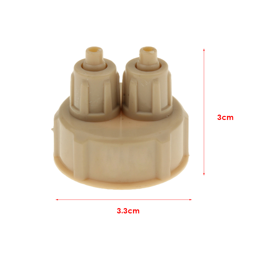 Dual Head CO2 DIY Reactor Bottle Caps for Aquarium CO2 Diffuser Air Generator