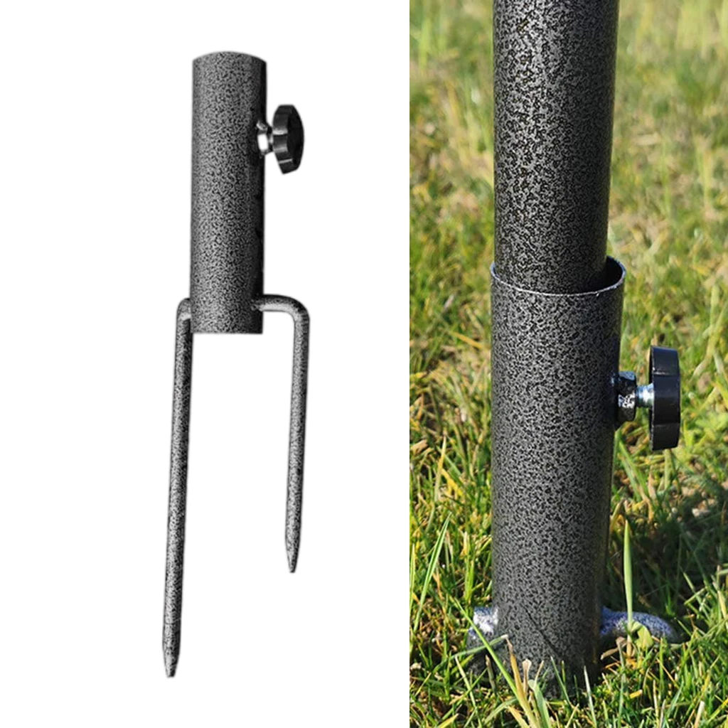 Metal Summer Umbrella Base Insert Holder Ground Spike Garden Patio Parasol Stand Anchor
