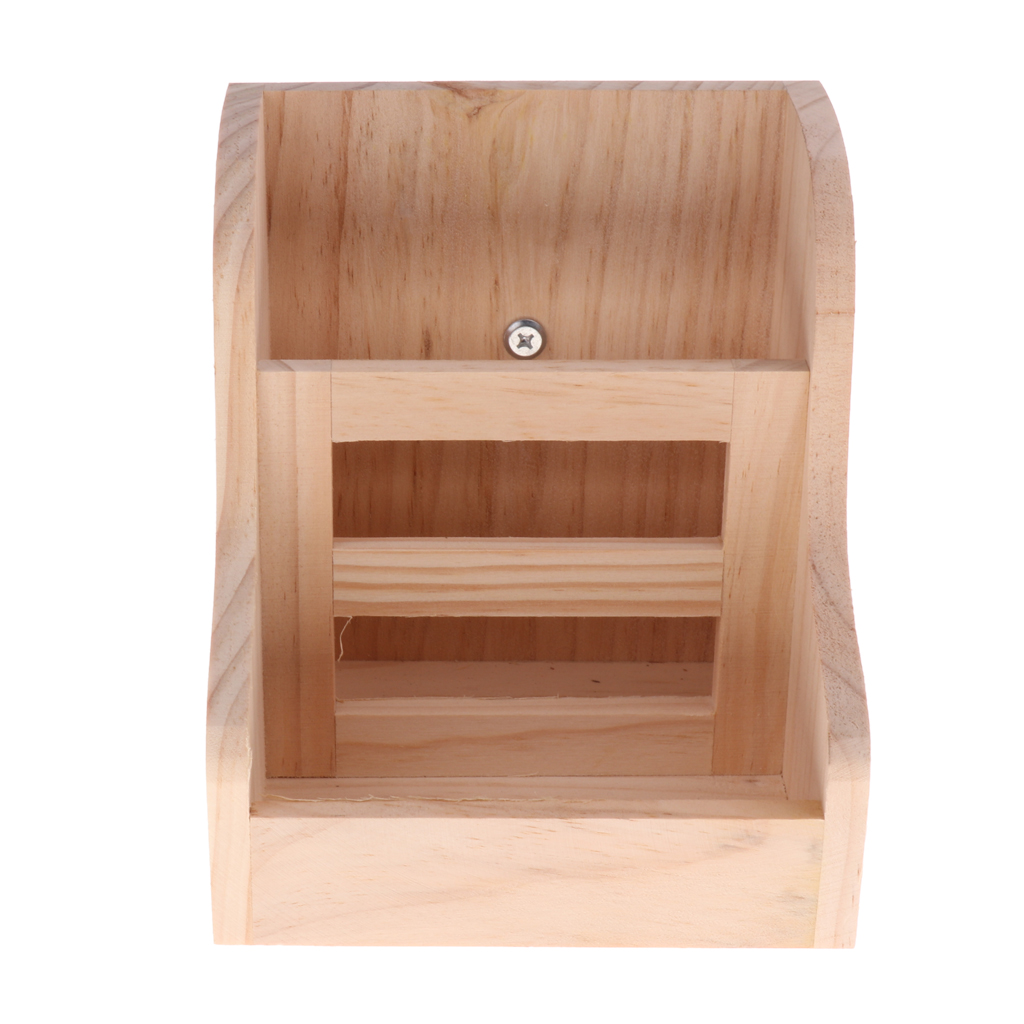 2-in-1 Functional Rabbit Wooden Bowl Feeder Bunny Guinea Pig Chinchilla Hay Grass Rack Manager Small Animals