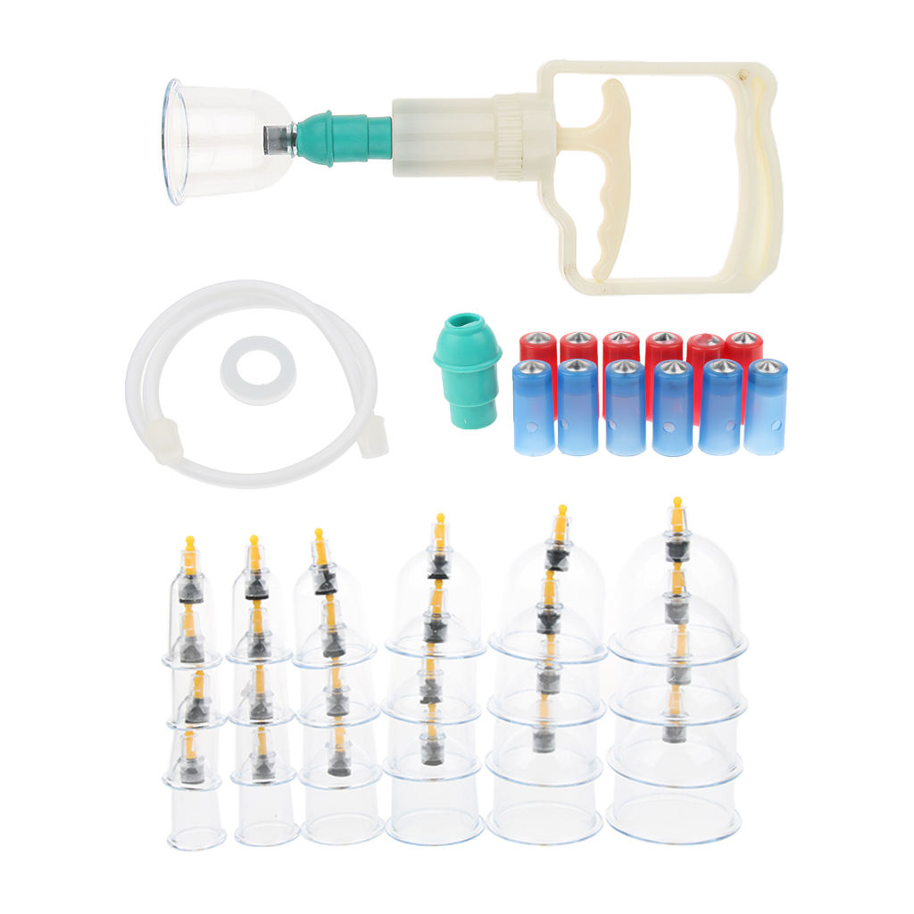 Set of 24pcs Anti Cellulite Massage Vacuum Cupping Cup with Suction Pump Kit