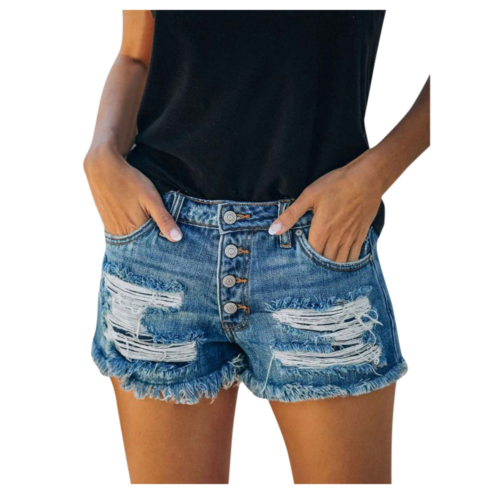 High Waist Denim Shorts Women 