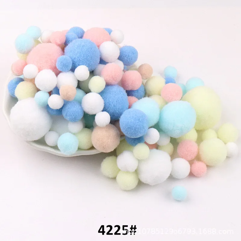 10mm To 30mm 20g Multi Size Mix Colors Pompom Fur Craft DIY Soft Pom Poms Balls Wedding Decoration Glue on Cloth Accessories