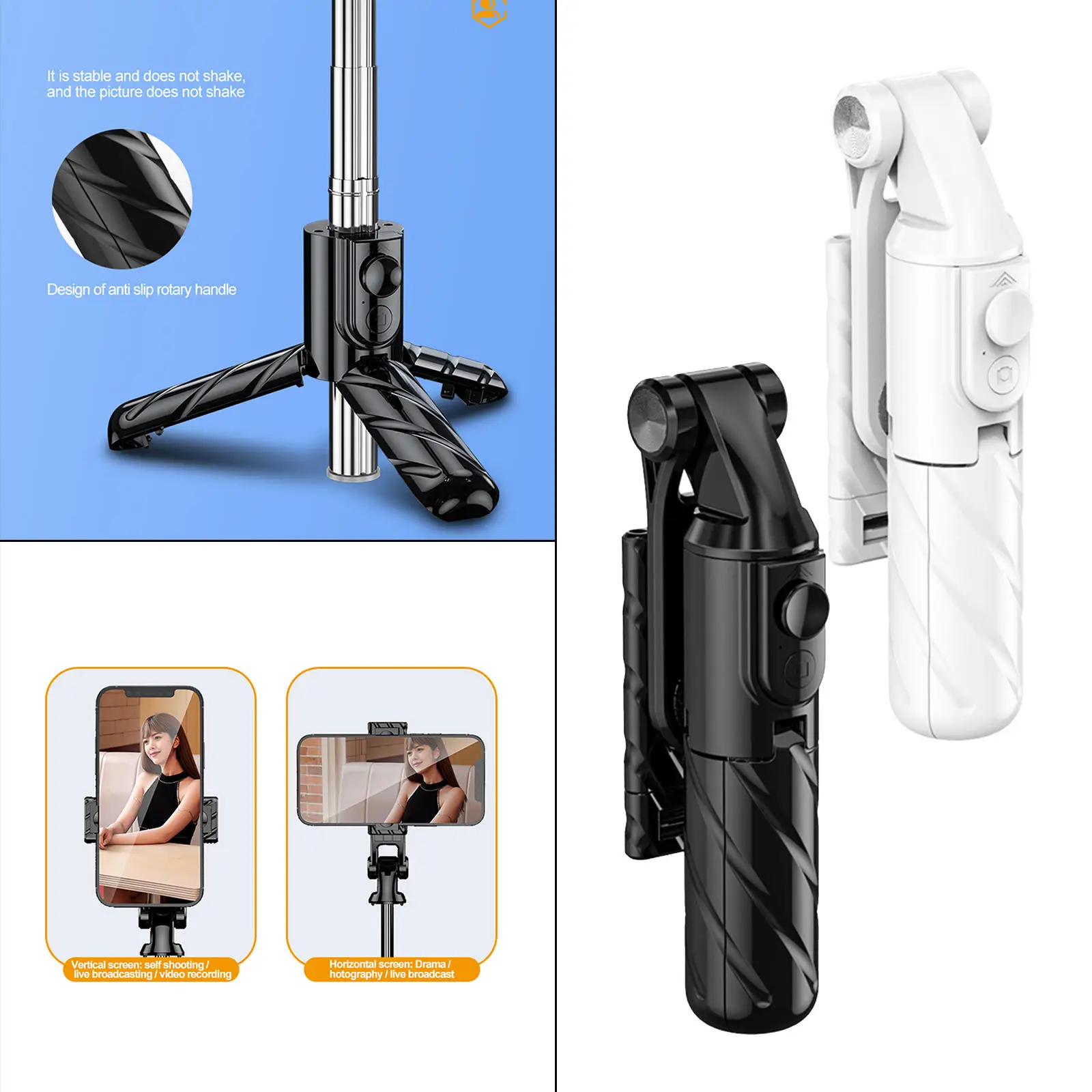 Bluetooth Selfie Stick Tripod Remote Control Compact Adjustable Extendable Tripod Stand Camera Artifact Cellphones Live Stream