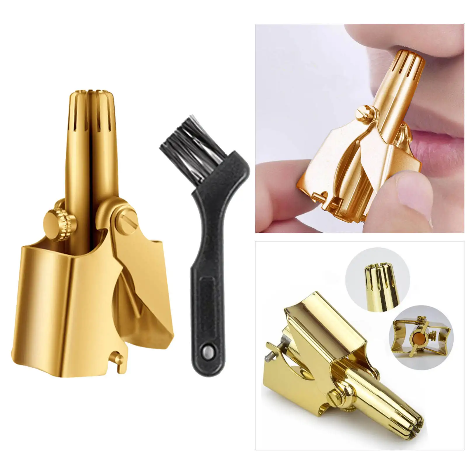 Nose Hair Trimmers with Brush Ear Nose Trimmer Shaving Machine Washable Portable Removable Removal Cleaner