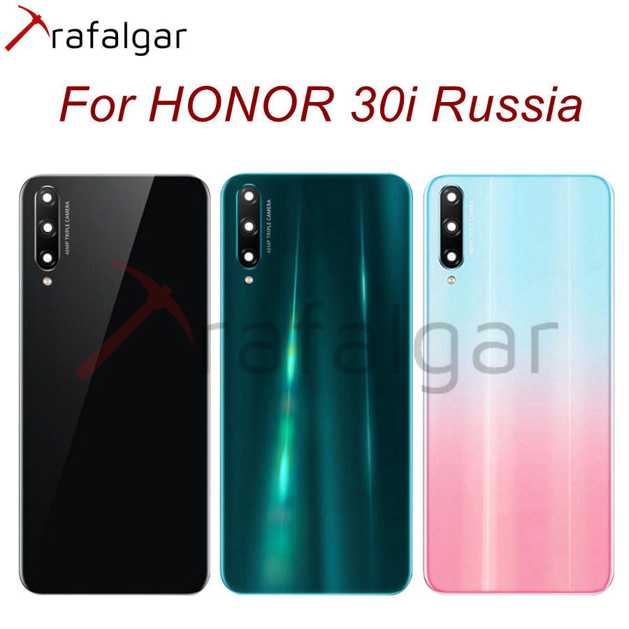 6,3 дюйма для Huawei Honor 30i, крышка аккумулятора, Задняя стеклянная  панель, задний корпус, чехол + Замена объектива камеры + наклейка на кожу |  AliExpress