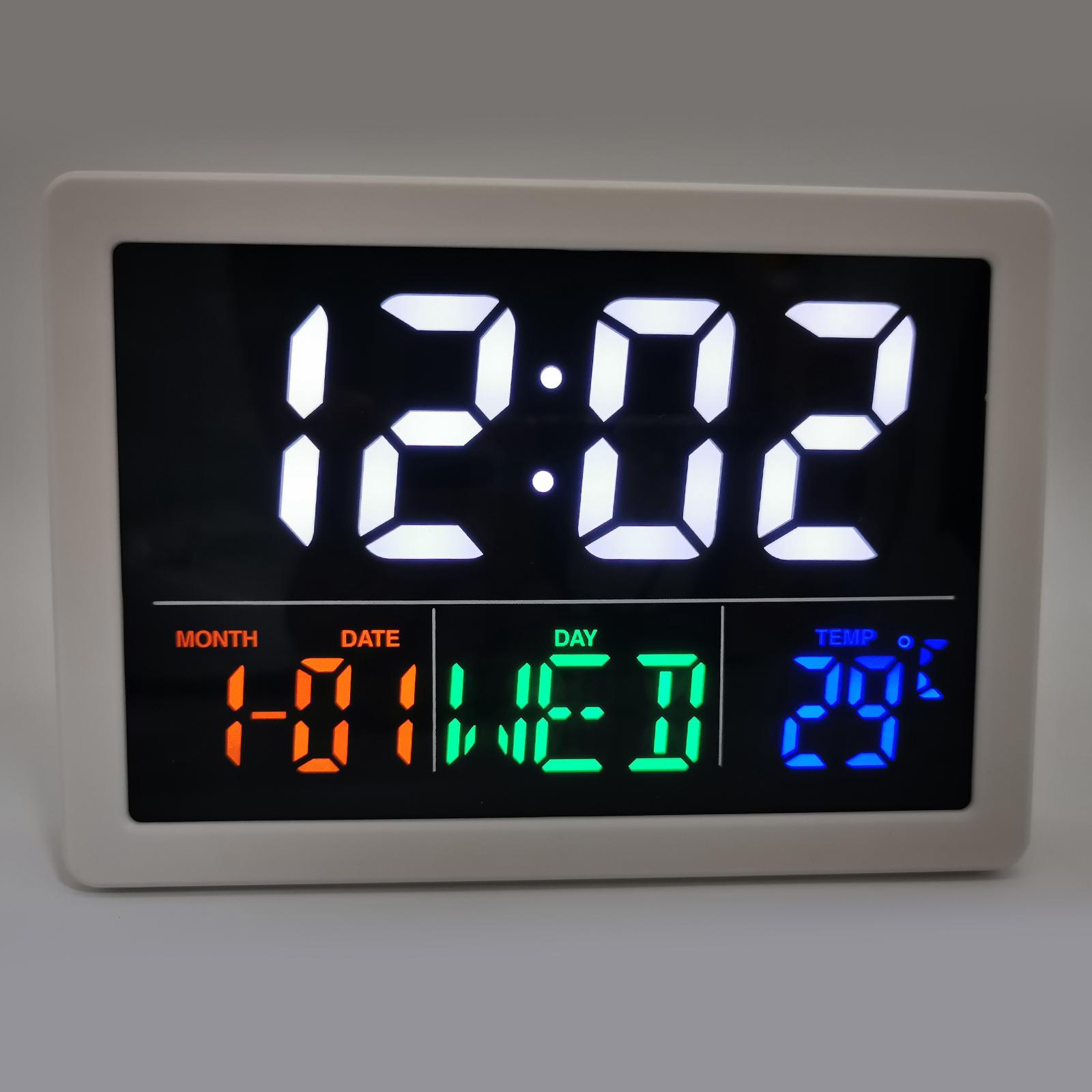 1PC Electronic Tabletop Digital Alarm Clock Time Temp Calendar Humidity Bedside Clock Office Home Decoration