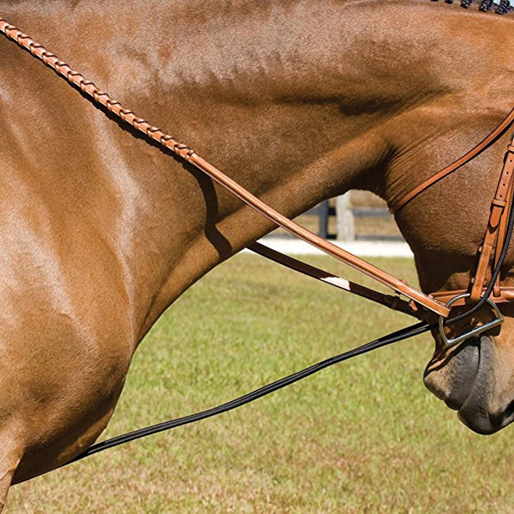 Black Horse Elastic Neck Stretcher Adjustable Horse Training Rope Supplies