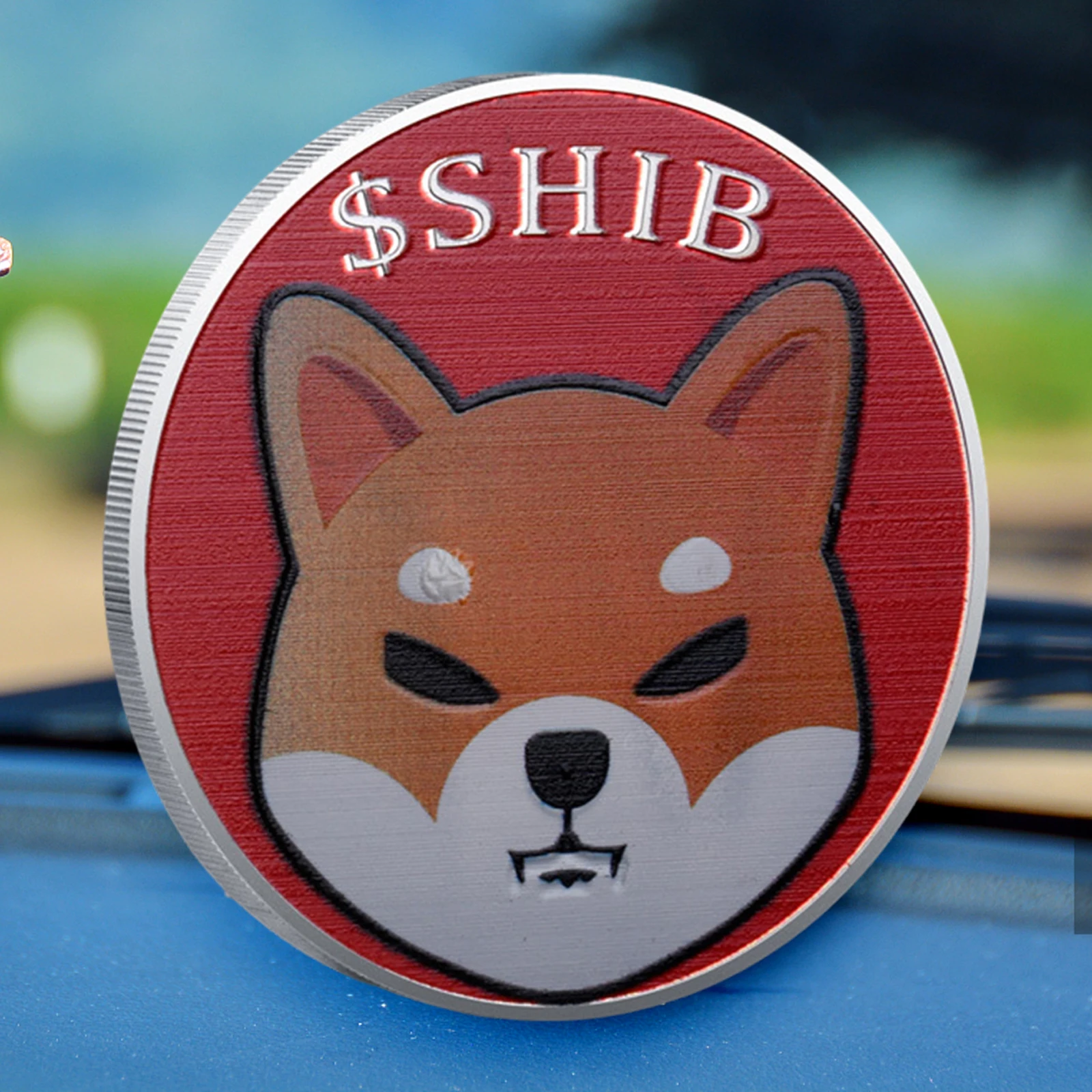 Creative Iron-Plated Collection Dogecoin Coins Collectibles 2021 Shiba Inu Dog with Protective Case Collectors Gift for Lovers