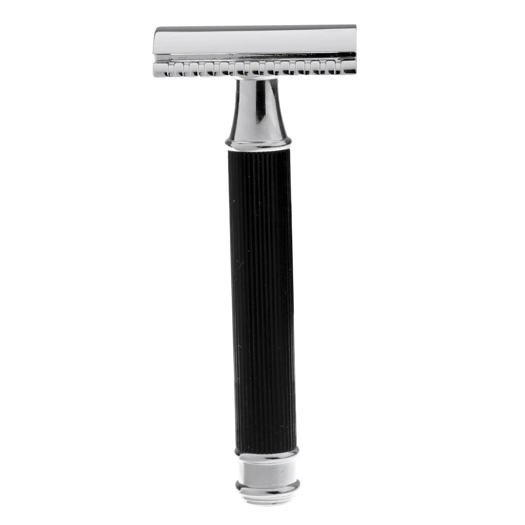 Premium Classic Mens Traditional Double Edge Safety Shaver Manual Shaver Black