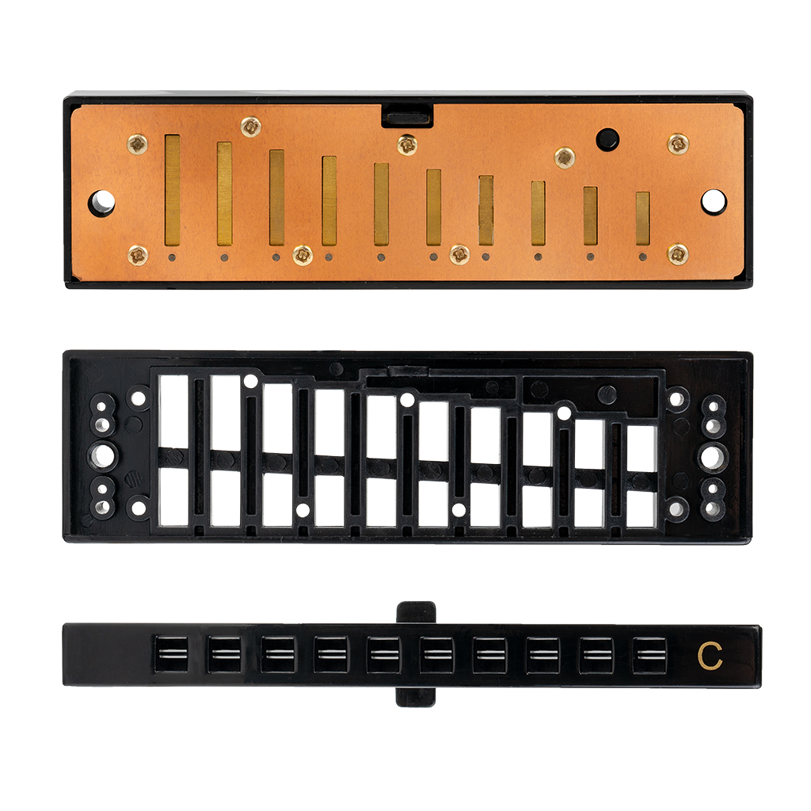 Portable 10-Hole Diatonic Blues Harmonica 3 Tone Harmonica Keys of C D G for Beginners Player Adults Professional