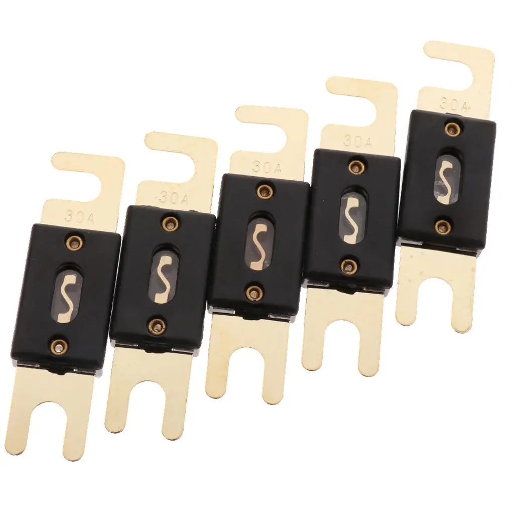 Great Performance 5 Pcs Car Auto ANL Fuse Gold Plated 30A 32V