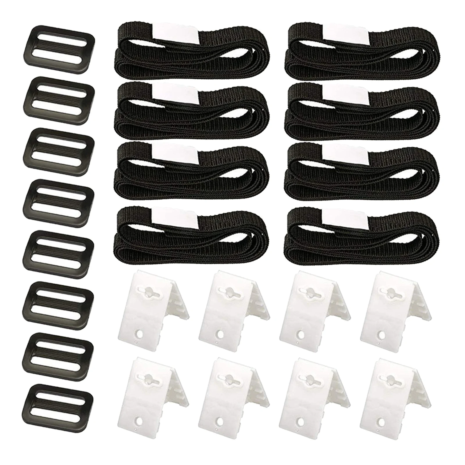 24pcs Universal Complete Pool Solar Cover Reel Attachment Kit Solar Cover Reel Straps Set In Ground Swimming Pool Accessories