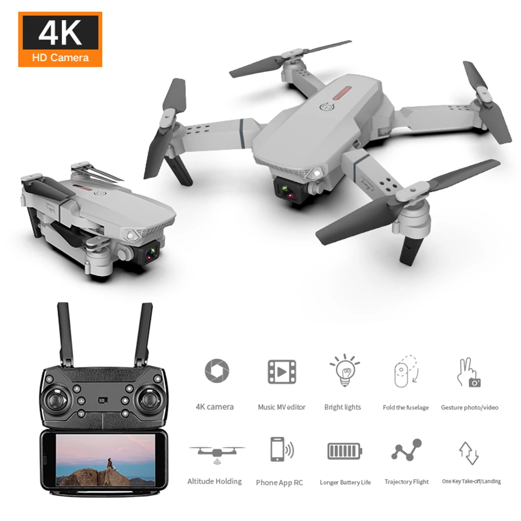 E88 Pro with GPS Return Home 100m  Distance Follow Me Quadcopter for