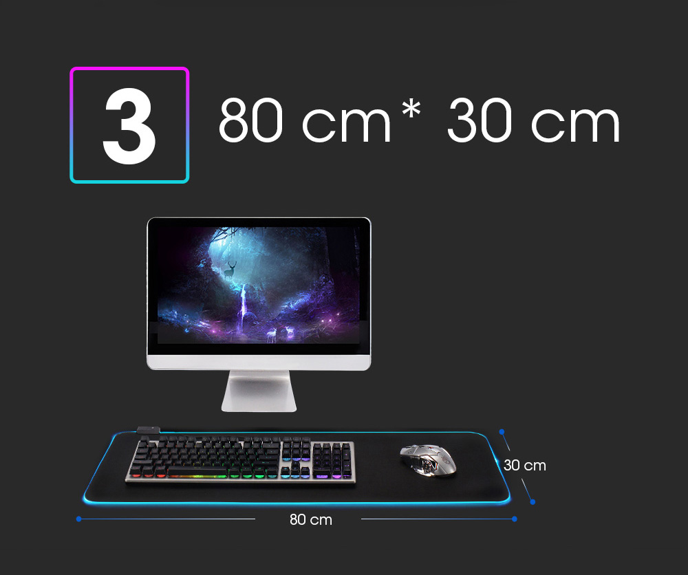 Rgb Led Gaming Mouse Pad Waterproof Large Keyboard Desk Mat_voghion.com