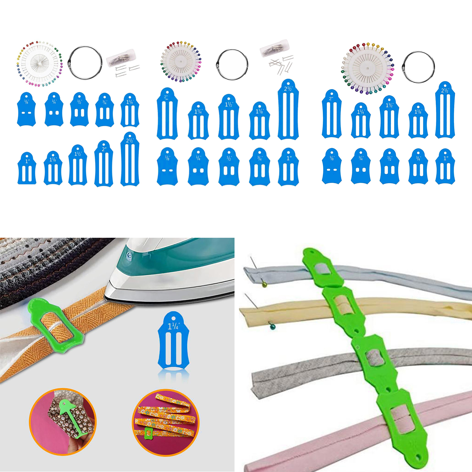 High Quality Durable Bias Tape Makers Kit for Sewing Quilting and Jelly Roll Sasher Tool