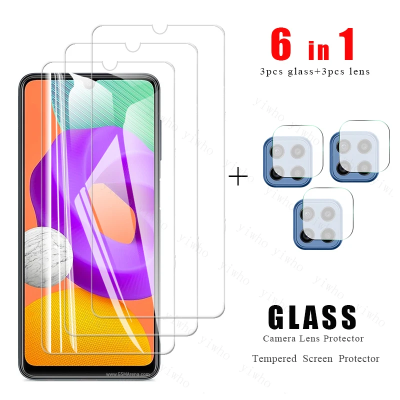 phone screen cover For Samsung Galaxy M22 Glass Screen Protector M32 M21 2021 M42 5G M12 Tempered  Protective Camera Lens For SamsungGalaxy M62 mobile protector