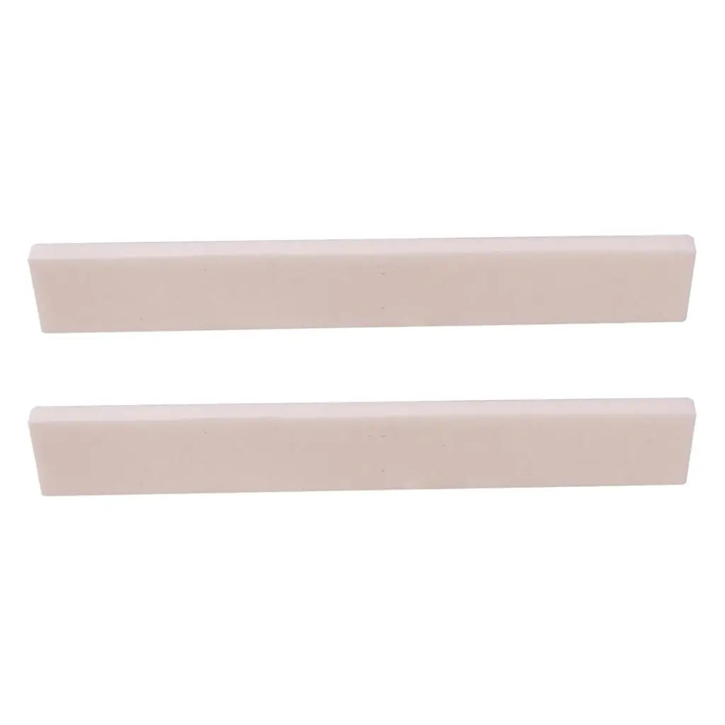2Pcs Blank Saddle 80x3x10mm for Accoustic Classical Guitar Banjo Accessory