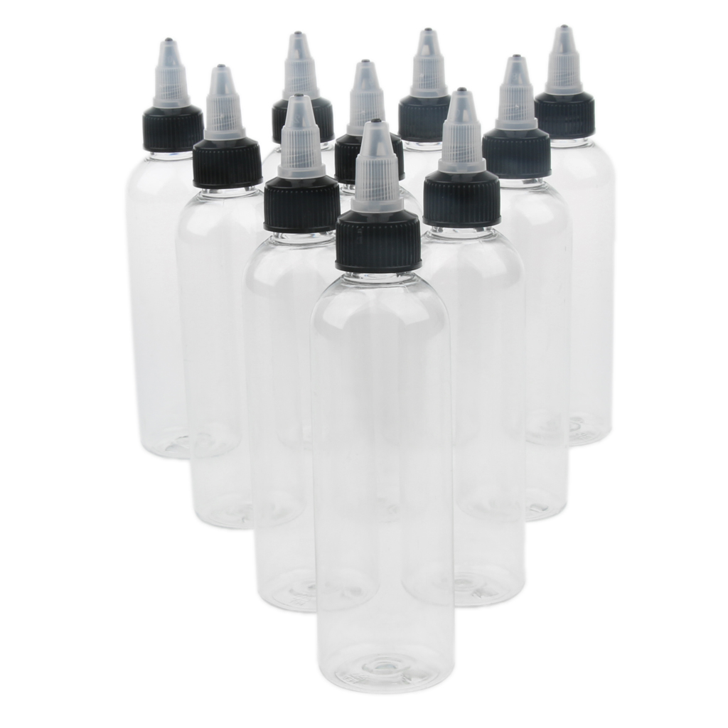 10 Pcs Empty  Squeeze Bottles With Twist Cap For Ink Liquid Painting Glue, Painting, Leak Proof 120ml