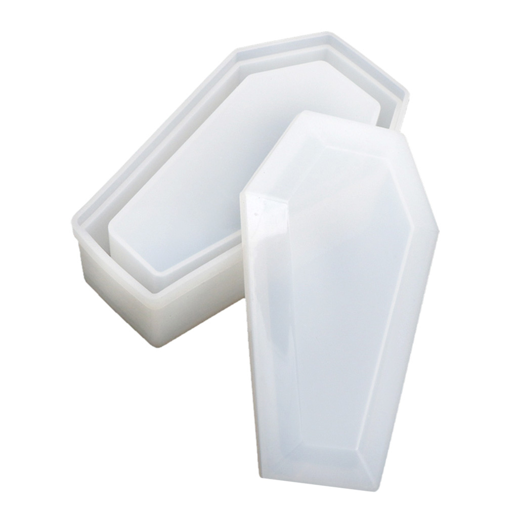 Gothic Crystal Coffin Storage Box Silicone Mold Resin for Halloween Resin Container Mold Art Supplies DIY Resin Making