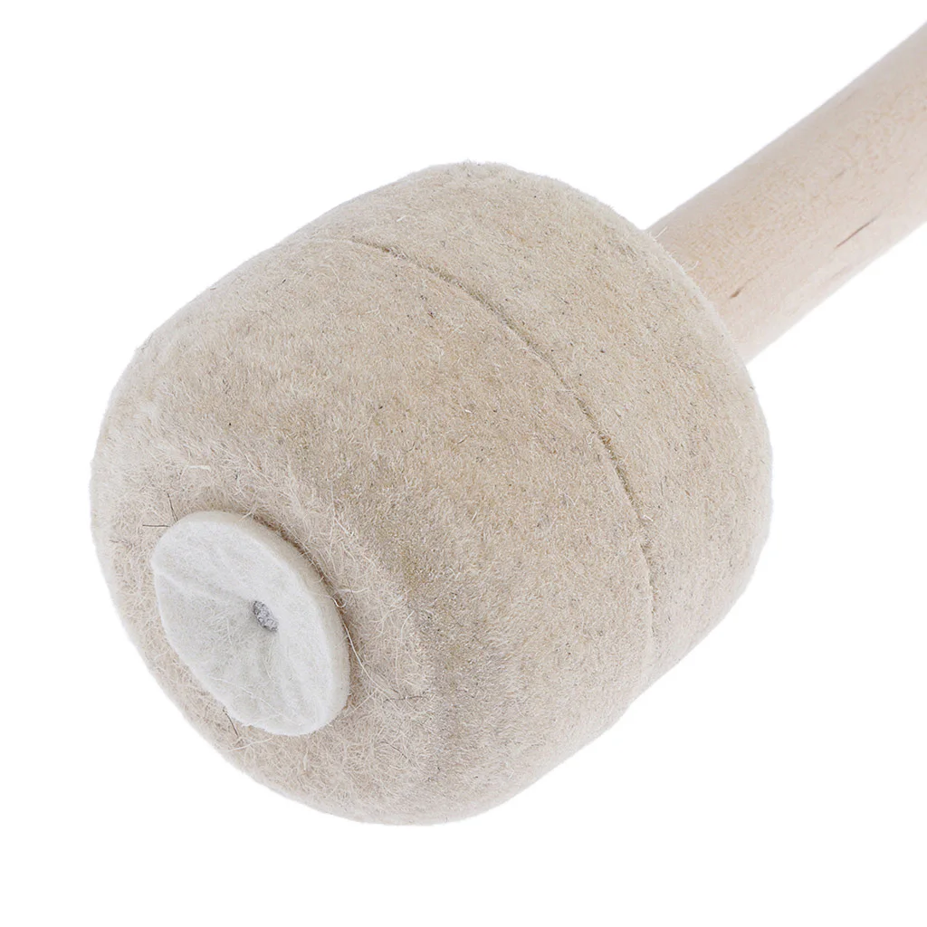 Heavy Duty Bass Drum Mallet Wool Felt Head Percussion Accessory Wooden