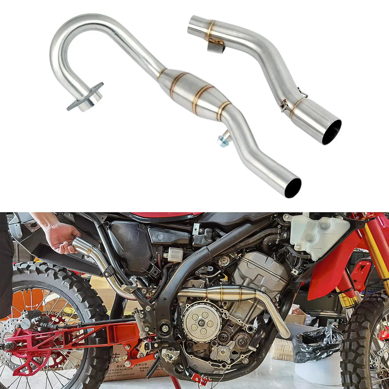 Exhaust Header Mid Pipe Slip on Mid?Pipe Fit for  Crf250L/Rally 12-21
