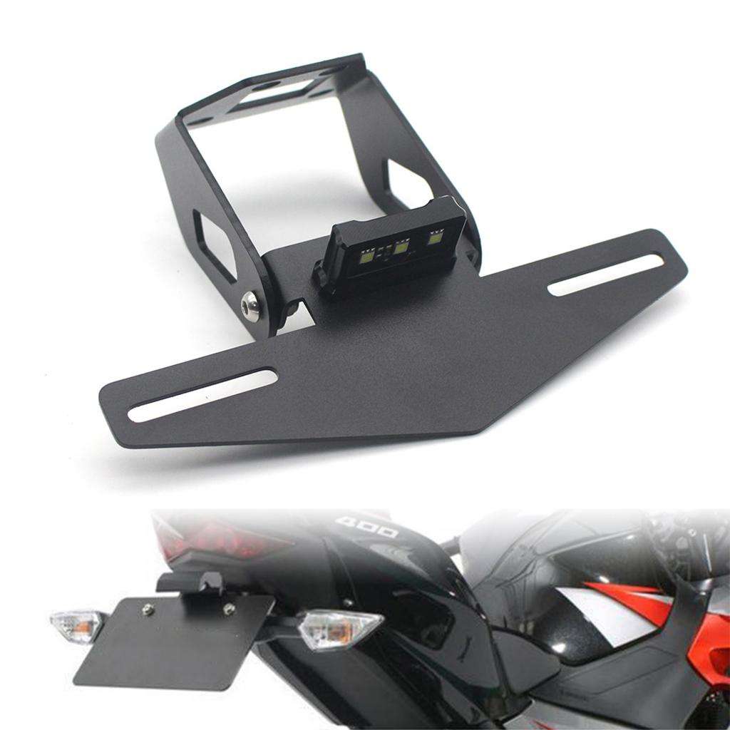 Motorcycle Rear License Number Plate Frame Mount Holder Bracket & Turn Signal Light For Kawasaki Ninja250/400 Z400 Foldable