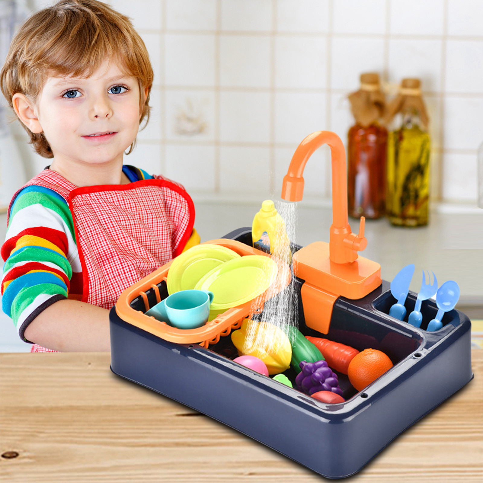 childrens kitchen with running water