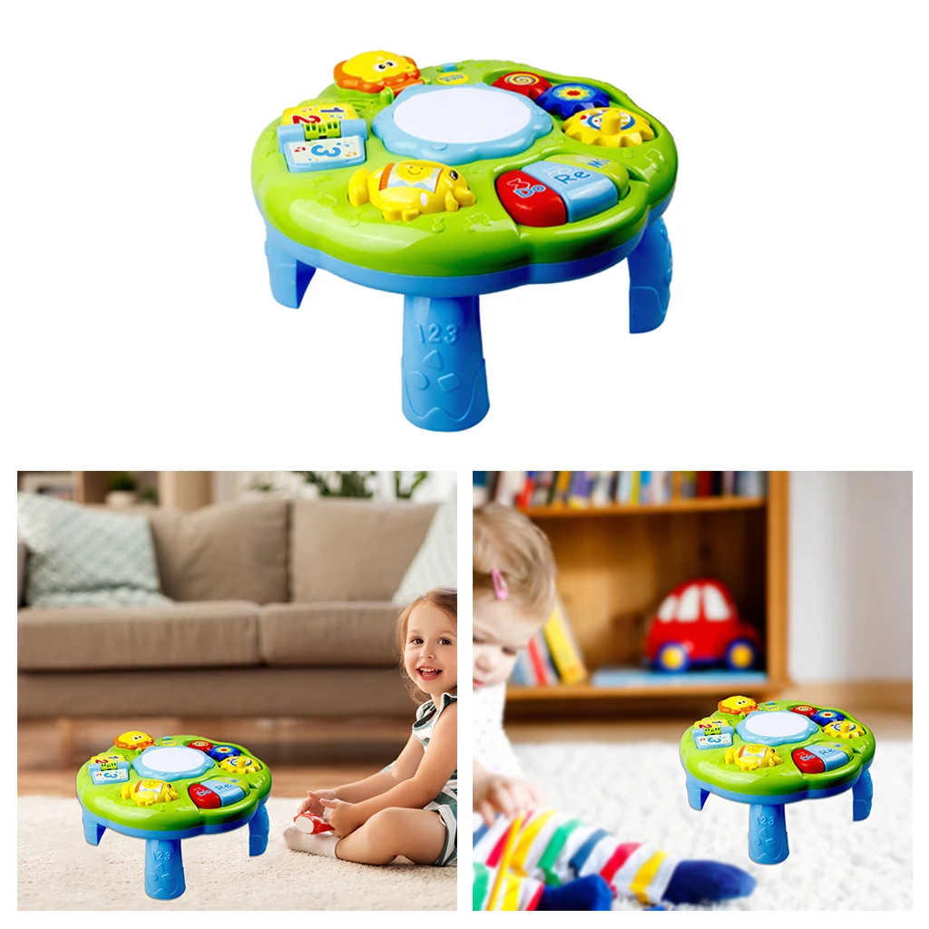 Baby Activity Table,Baby Toys Toddler Activity Learning Table Toys for 1 Year Old Boys Girls with Lighting & Sound
