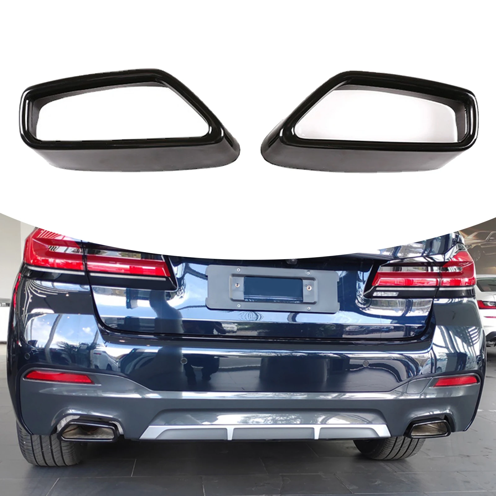2Pcs Car Rear Exhaust Muffler Pipe Cover Trim fits for BMW 5 G30 G38 2018-2021, Professional
