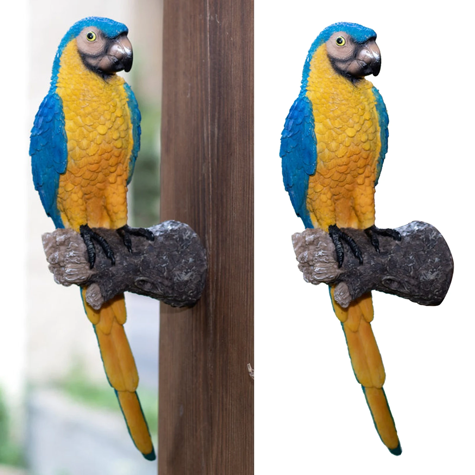 Garden Parrot Statue Yard Handpainted Macaws Wall Decoration Patio Lawn Ornament Landscape Accessories Nature Lovers Gifts