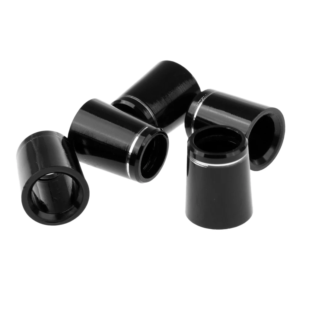 5 Pieces Black Plastic Golf Taper Tip Ferrules Adapter With Single Silver Ring For Irons