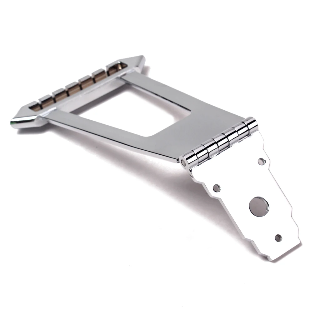 High Quality Zinc Alloy 6 String Jazz Archtop Guitar Trapeze Tailpiece Bridge Chrome