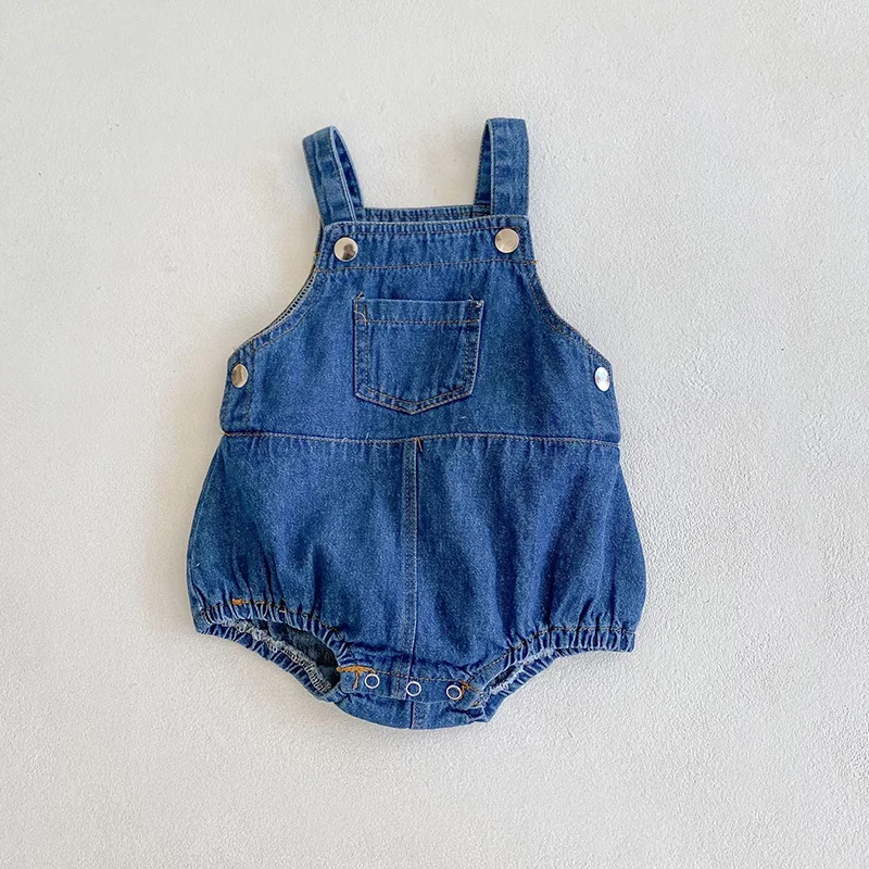 2021 Spring Baby Clothing Toddler Denim Bodysuits Sleeveless Girls Jumpsuit Infant Outfit  Jeans Kid Outfits Children Ropa Bebe vintage Baby Bodysuits