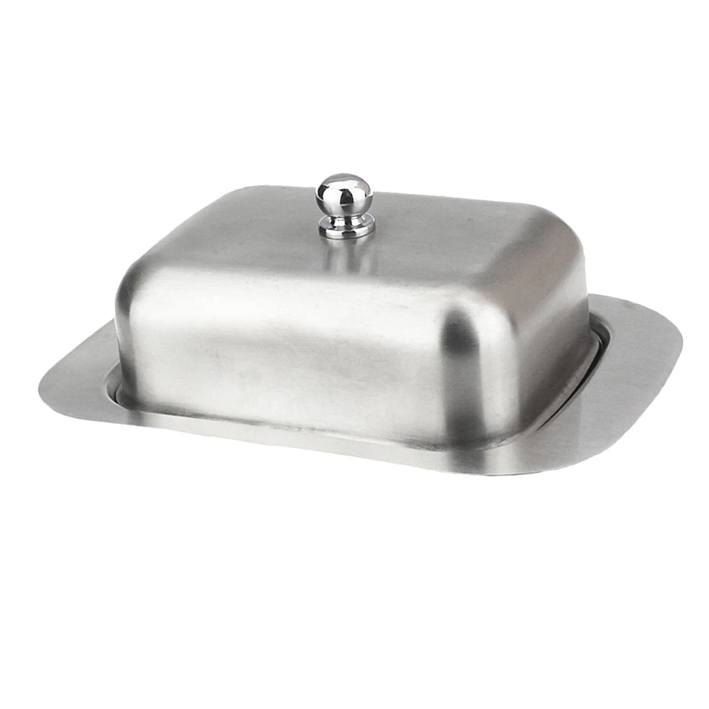 Stainless Steel Butter Storage Box Cake Bread Fruit Container Steak Salad Biscuit Serving Tray Restaurant Hotel Kitchen