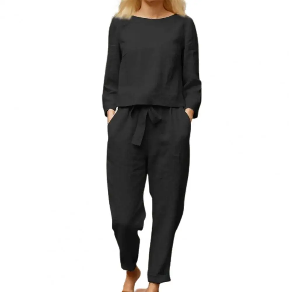 black pant suit 2pcs/Set Solid Color Outfits Women Pant Suits Casual Long Sleeve Top Pullovers Drawstring Pants Two Piece Set Women Tracksuits designer suits