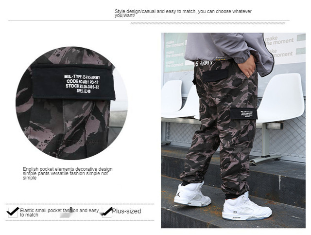 美品 Men's Camouflage Pants Streetwear Large Size 9XL Cargo Pants Clothing