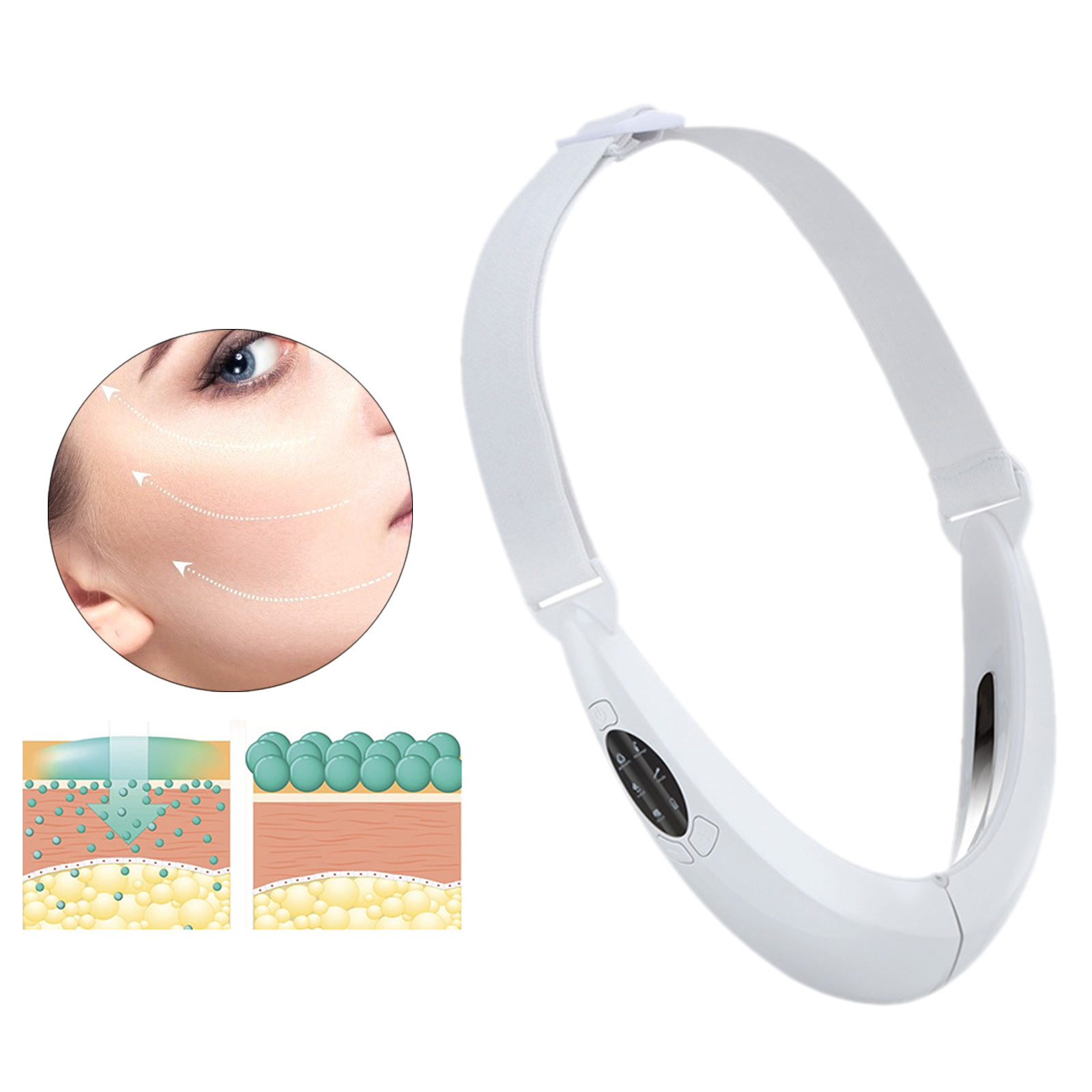 Electric V Line Shaping Massager Micro-Current Facial Lifting Slim Device, Easy to Carry Foldable