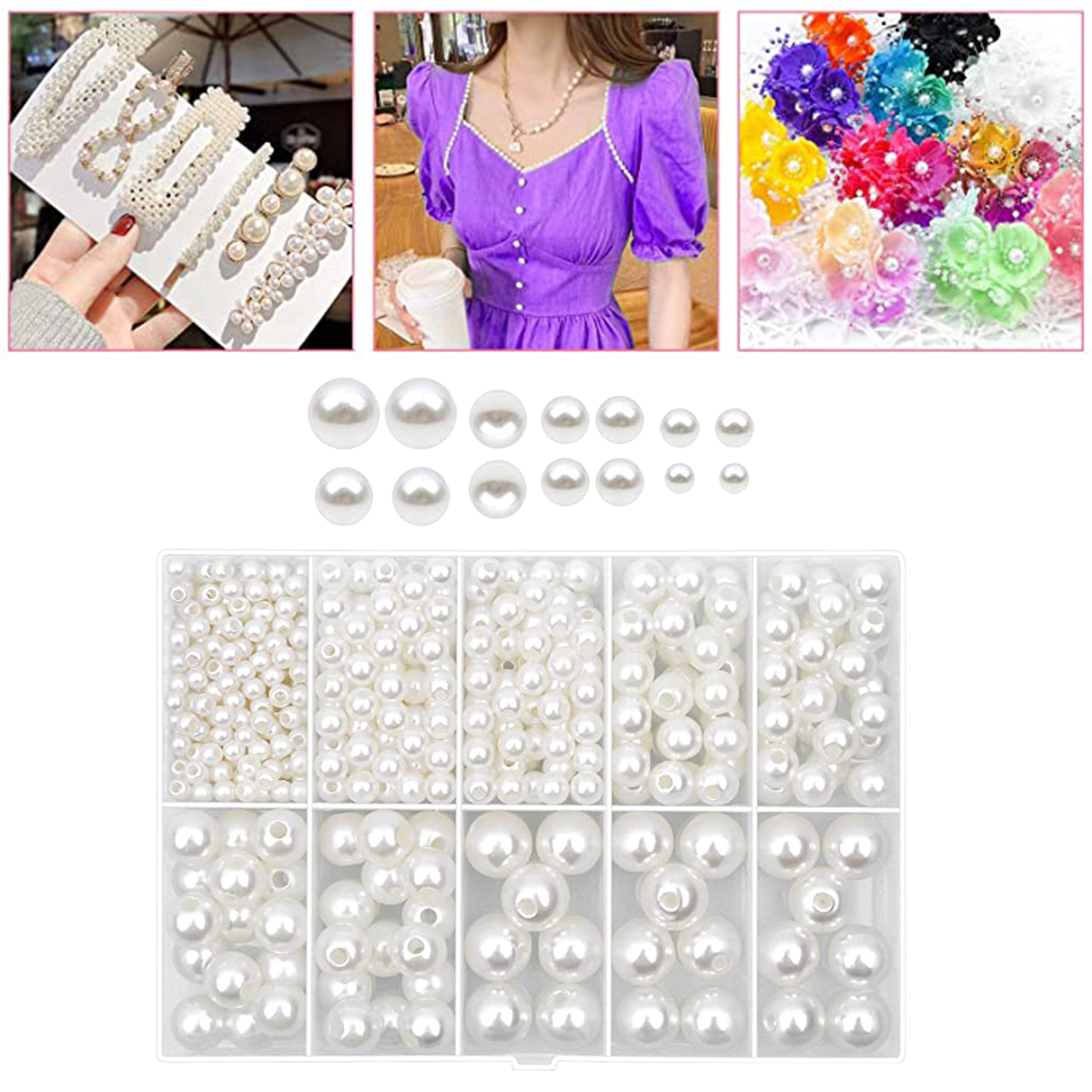 470x Round Beads for Crafts! Craft 4mm 6mm 8mm 10mm 12mm DIY Choker Making