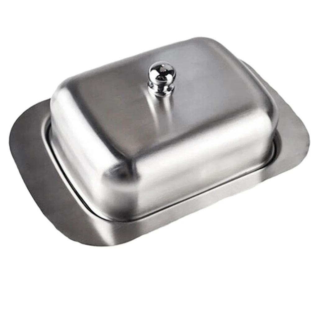 Stainless Steel Butter Storage Box Cake Bread Fruit Container Steak Salad Biscuit Serving Tray Restaurant Hotel Kitchen