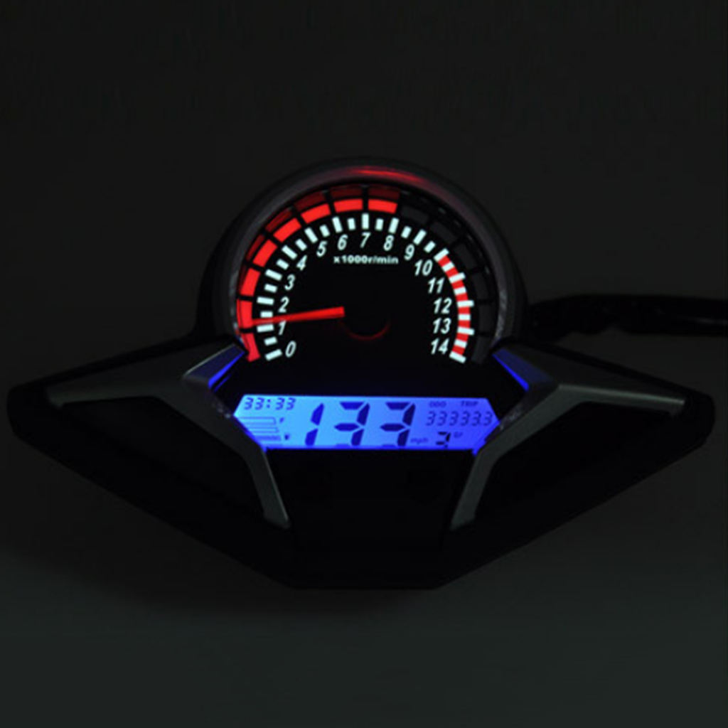Motorcycle Universal Backlit Tachometer Speedometer Odometer Speed Fuel Gauge LED Backlight Neutral for Honda CBR250R CBR 250