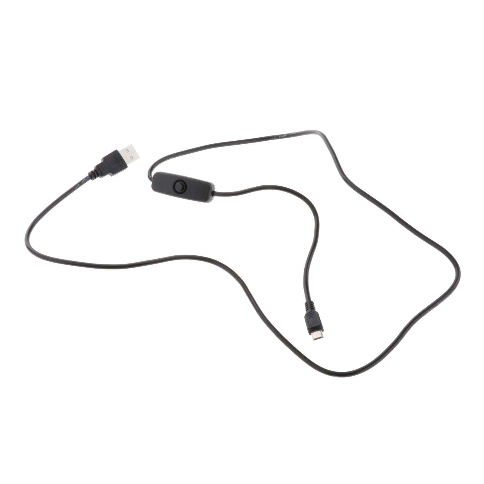 Power USB Switch Cable for Raspberry Pi 3 Micro USB 5P with Power 501 on/Off Switch for USB Fan LED Strips, Easy to Install