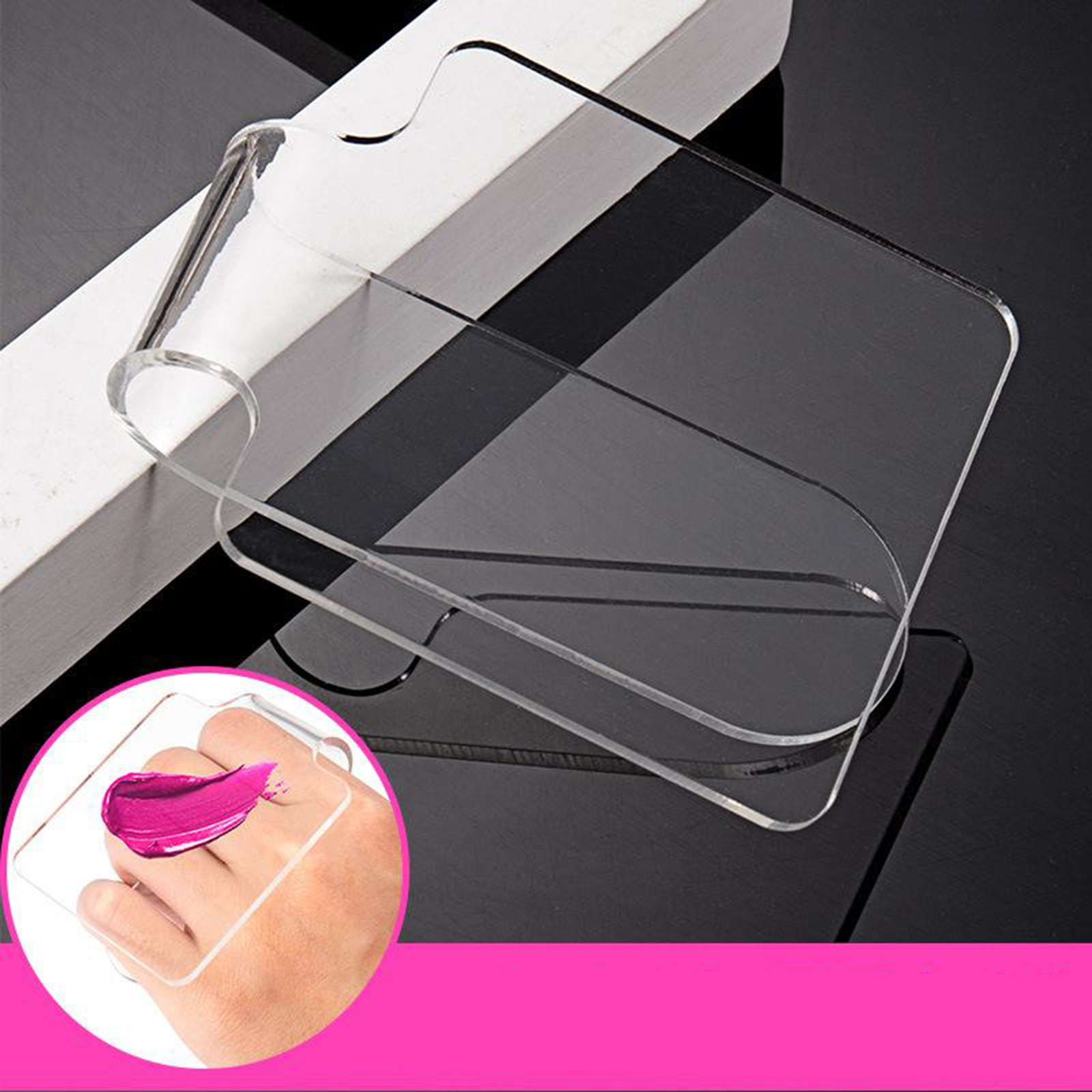 Acrylic Nail Art Palette Nail Art Painting Gel Plate Mixing Pallet Tray