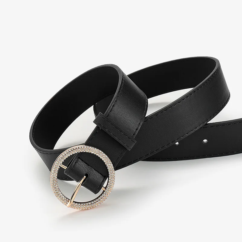 Pieces Belt With Gold Chain Detail in Black