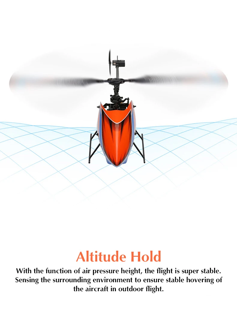 WLtoys K127 Helicopter, the flight is super stable thanks to the function of air pressure height . the altitude hold