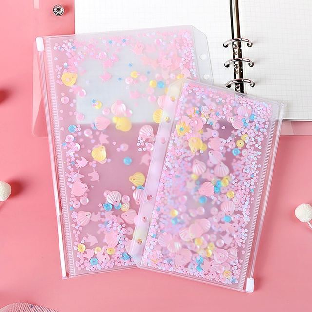 100PCS/bag Clear Binder 11 Holes Loose Leaf File Folder Punched Document  Bag For A4 Folders Desk Organizer Classeur A4